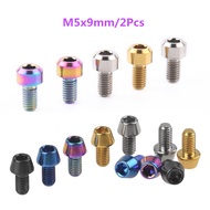 2 Pieces Titanium Bolt M5x9mm Bicycle Brake Cable Screw Bolt  Front and back pressure line Titanium alloy screw Bicycle Modification Accessories GR5