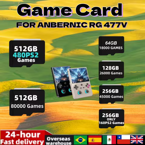 FOR ANBERNIC RG 477V Handheld Retro Game Console TF Card Memory Card SD Card 480 PS2 Games 512G 8000