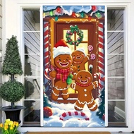 1pc Holiday Christmas Polyester Doorway Curtain - No Battery, No Electricity, Multipurpose 35.4" X 7