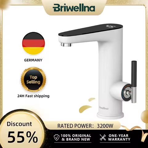 Briwellna Electric Water Heater 220V Kitchen Faucet Tankless Geysers Faucet Heater Heating Tap Insta