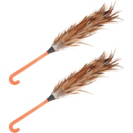 Zerodeko 2pcs Chicken Plume Duster Lightweight Handle Duster for Home Office Car Cleaning Furniture 
