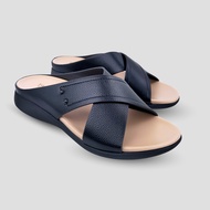 TREND รองเท้าหนัง PU/รองเท้าแตะแบบสวม ส้น 4 CM. รุ่น LERNA สี BLACK l รองเท้าแตะ ผู้หญิง