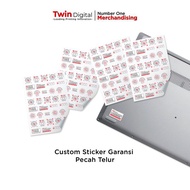 Custom Sticker Garansi Pecah Telur Segel Warranty Stiker Label Vinyl