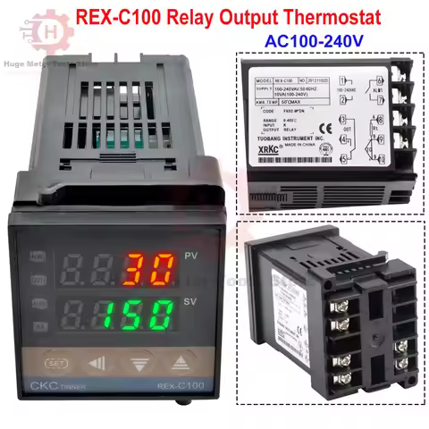 REX-C100 Digital PID Temperature Controller REX C100 Thermostat SSR Relay Output 220V for Incubator 