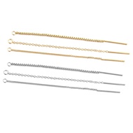 ۩10pcs 18K Gold Plated Stainless Steel 8cm Long Chain Ear Line Earrings Earwire DIY Women Drop D u☜