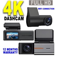 4K Dash Cam Front Rear | Wi-Fi | Night Vision | Dash cam | dashcam | dashcam kereta | car dashcam | 