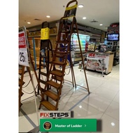 Krisbow Tangga Lipat Aluminium alumunium 8 Step Motif Kayu 2,4 Meter