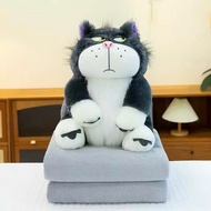 Lucifer Cat Teddy Bear with blanket ANVIHOME Lucifer cat teddy bear, king's cat Convenient bedding s
