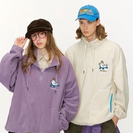 半拉鏈翻領衛衣女抗靜電搖粒絨加厚上衣