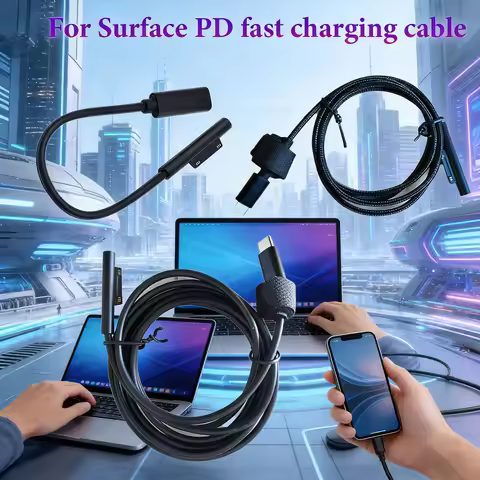 1Pcs PD Fast Charging Cable 15V for Microsoft Surface Pro/3/4/5/6 Notebook Compatible with Surface B
