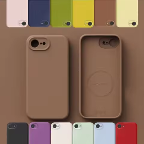 For Magsafe Case For iPhone 17E Liquid Silicone Magnetic Shockproof Solid Colour Matte Soft Cover Fo