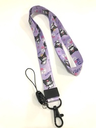 KUROMI PP สายคล้องคอ สายคล้องบัตร ห้อยโทรศัพท์ ลาย KUROMI PP น่ารัก มีก้ามปู มีห่วงเล็ก ถอดได้ ขนาดก