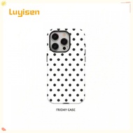 GIIPPA Minimalist Black Polka Dot Phone Case For Phone 17, 16 Pro Max, 15 Pro, 13, 11, 12, XS, 8 Plu