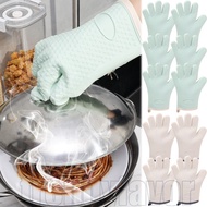 Silicone Oven Glove - Anti-slip Grips Bowl Pot Mitt - Thicken Baking Oven Mitts - Heat Resistant Mic