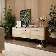 Koncept Furniture ไซด์บอร์ด KC-PLAY รุ่น WIB สีขาว สีโอ๊ค