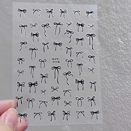 Sticker 3D Nơ Nổi Dài Ngắn Đen Trắng SJY1119 Làm Nail Siêu Xinh, Hình Dán Móng Nơ Ruy Băng Mix Kiểu 