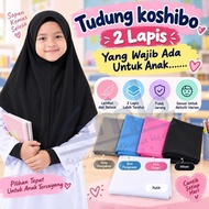 (GL) Tudung Sekolah Dua Lapis Koshibo / Tudung Sekolah 2 Lapis Koshibo Sekolah Tudung Kanak-Kanak KA