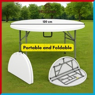 Belilah Round Foldable Table Multipurpose Portable Table Catering Buffet Outdoor Meja Lipat Bulat