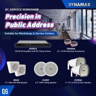 Service Workshop PA System DYNAMAX 120W PA Amplifier,4" 6W Wall Speakers, 6.5" Ceiling Speaker, 5" x
