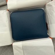 全新 Hermes Silk'In短夾 絲巾短夾 午夜藍