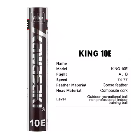 Kawasaki Badminton Shuttlecock King 10E Goose Feather Shuttlecock Training Sports Speed 76 77 Badmin