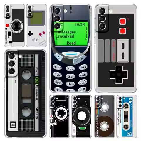 Vintage Tape Camera Gameboy Phone Case For Samsung Galaxy S23 Ultra S22 5G S20 S21 FE 5G S10E S9 S8 