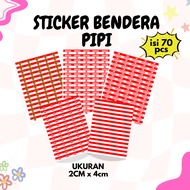 MERAH Flag sticker - red and white flag sticker - red and white flag face sticker - custom sticker