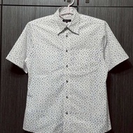 絕版BURBERRY博柏利 BLACK LABEL 黑標 滿版 男小碎花短袖襯衫2號