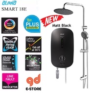 Alpha Water Heater Smart 18E With Rain Shower Metal Black Matt Black