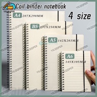 Spiral Notebook A6/A5/B5/A4 Size Grid Lined Coil Notebook Minimalist Style Notebook