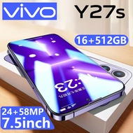 【รับประกัน 1 ปี】ส่งฟรี โทรศัพท์VIV0 Y27s แท้ 7.5 นิ้ว 5G โทรศัพท์มือถือ หน้าจอขนาดใหญ่ RAM16GB+ROM512GB โทรศัพท์มือถือ โทรศัพท์ ถูกๆ ดี โทรศัพท์ถูกๆ โทรศัพท์ แท้ มือถือ ถูกๆ แท้ มื อถือล้างสตอก มือถือ ถูกๆ แท้ โทรสัพมือถือ มือถือของแท้ Y36 5G มือถือ