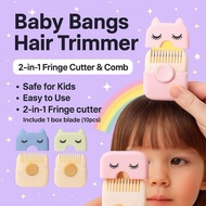 Baby & Kid Hair Bangs Trimmer | 2-in-1 Fringe Cutter & Comb | Safe, Lightweight, Portable