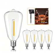 Qimedo ST38 Replacement Light Bulbs Solar Light Bulbs Shatterproof LED Bulbs Fits E12 Candelabra Bas
