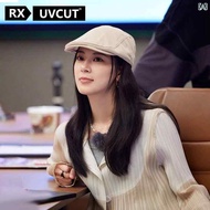 ベレー帽　レディース　かわいい RX UVCUT サイト 趙 兆 易同 型 フランス 風 レトロ 前向き 帽子 レディース 逆 着用小 顔 大きめ 頭囲 ベレー 帽