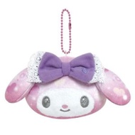 SANRIO - Sanrio My Melody 日版 大臉 毛絨 散錢包 零錢包 匙鍊 鑰匙鍊 日本限定 美樂蒂 2022年 (Yumekiyun系列)
