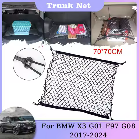 Trunk Storage Net For BMW X3 G01 X3M F97 iX3 G08 2017 2018 2019 2020 2021 2022 2023 2024 Nylon Mesh 