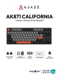 คีย์บอร์ดเกมมิ่ง Ajazz AK871 California Sunset Wireless Hotswappable Dual Module (2.4+BT) TKL 80% 87