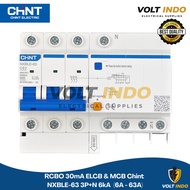 RCBO 30mA ELCB & MCB Chint NXBLE-63 3P+N 6kA - (6A - 63A)