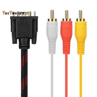 Adapter Cable,RCA Cable RCA Audio Cable VGA to AV Cable 15 Pin to 3 RCA Audio AV Cable Adapter for HDTV PC DVD,5FT/ 1.5M