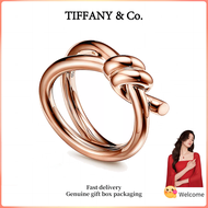 (New) Womens Fashion Rings Rose Gold Knot Series Double Row Ring Valentines Day holiday gifts