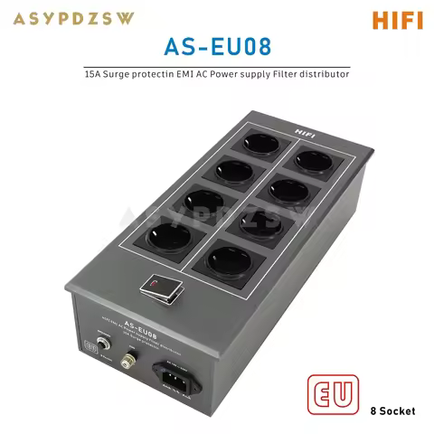 AS-EU08 Ultra low noise HIFI EMI 15A AC Power Filter distributor 8 Schuko power purification filter