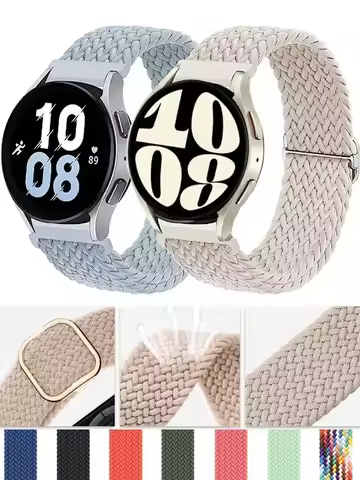 20mm/22mm Band For Samsung Galaxy Watch 4/5/6/5 pro/6 Classic/gear s3/active 2 Braided Solo loop bra
