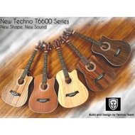 TECHNO T6600 ACOUSTIC GUITAR. ~ORIGINAL~. Free bag , strap , pick
