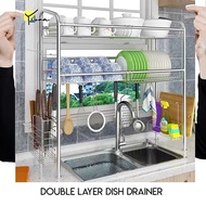 Stainless Steel Sink Kitchen Dish Rack Drainers Rak Pinggan Mangkuk 60cm - 90cm