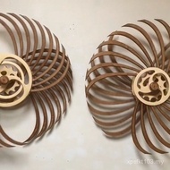 Wooden Sculpture Rotating Pattern Wall Geometric Kinetic Energy Independent Station Sculpture Kineti