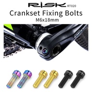 RISK Titanium Crank Arm Fixing Bolts M6 x 18mm MTB Roadbike Bolt - Bicycle crankset Bolt