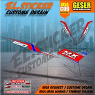 PUTIH HITAM MERAH Decal striping sticker yamaha exciter y15zr mx king 150 v1 v2 custom name red blue