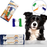 Pet Toothpaste Toothbrush Set Dog Oral Cleaning Supplies Beef Vanilla Flavor Toothpaste Finger Brush Care Set