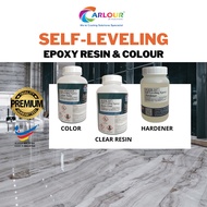 Self Leveling Epoxy SLE Epoxy Resin Hardener 1 kg Set Clear / Color for Floor Table Top Tiles Kitchen CARLOUR DIY
