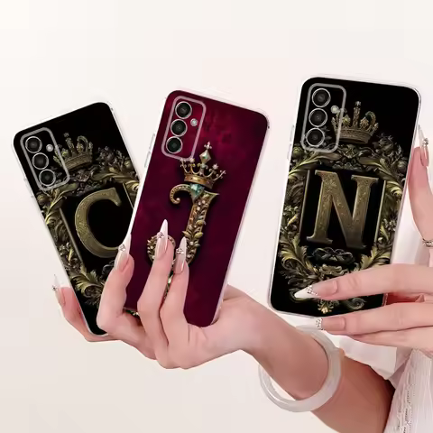 For Samsung Galaxy M13 Case SM-M135F Cover Cute Letter Crown Soft Slim Capa Silicone Back Cover For 